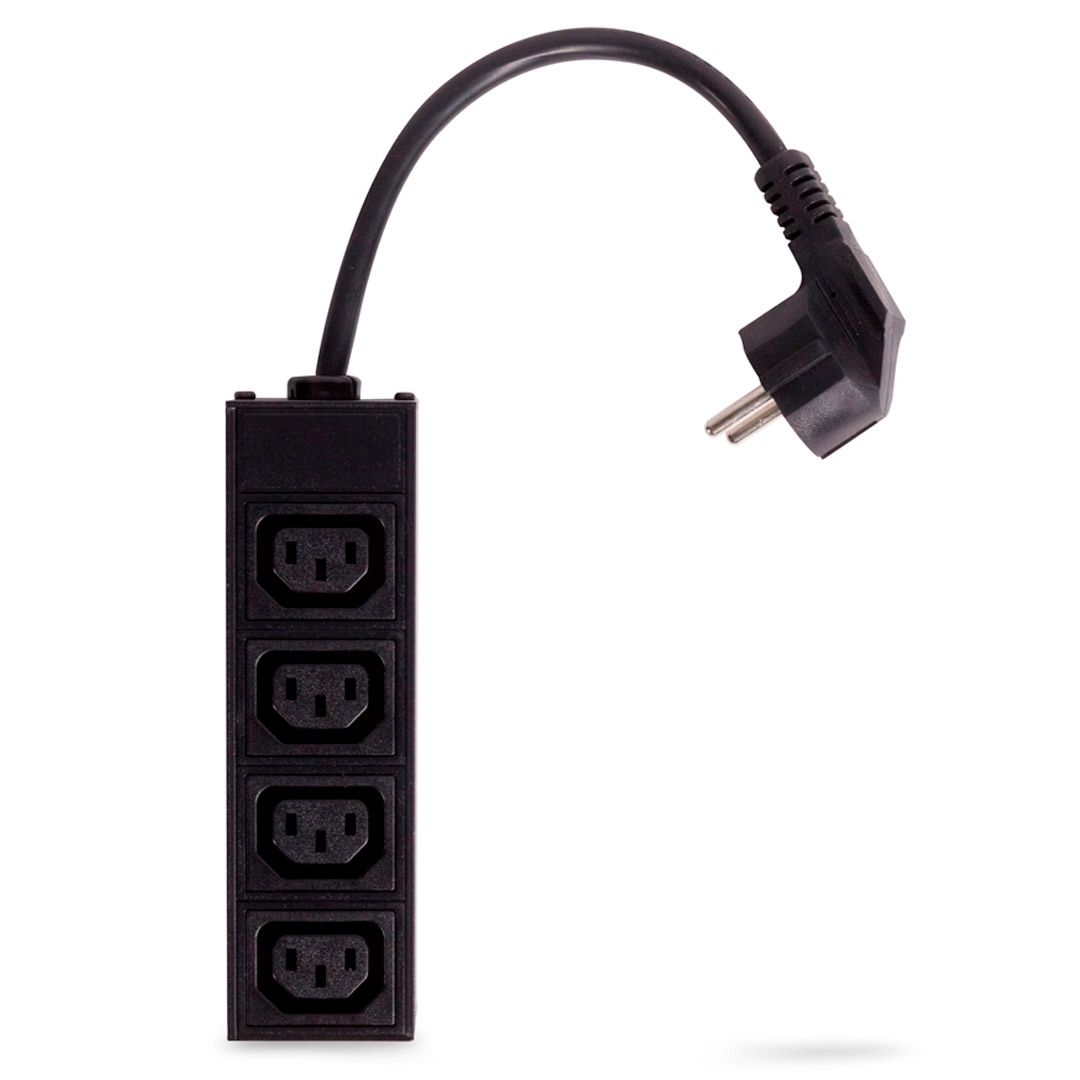 Переходник SVC Schuko на 4 разъёма C13, черный / Удлинители, тройники №3