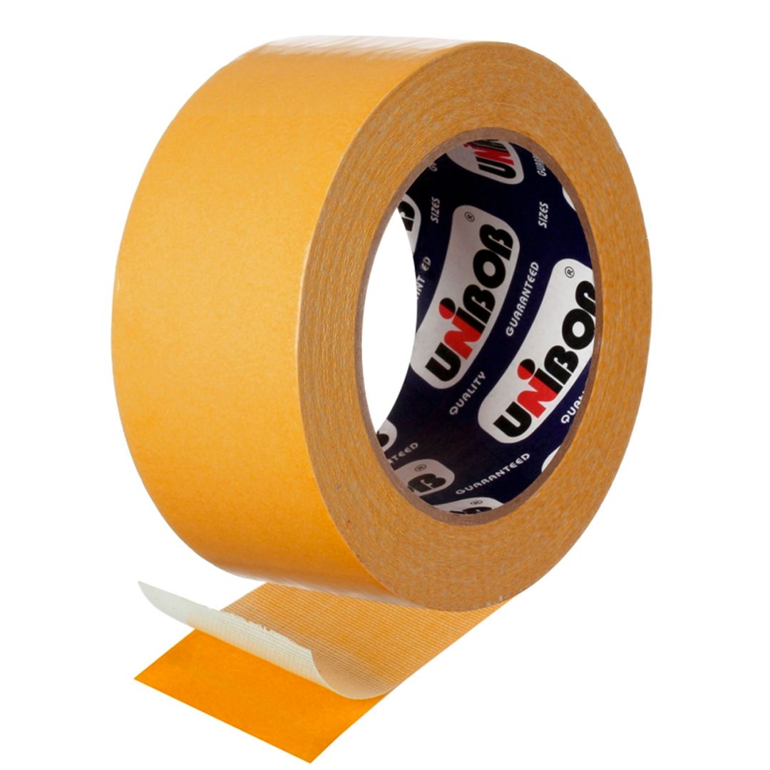 Двусторонняя клейкая лента Unibob, размер 50 мм*10 м, на тканевой основе, белая / Монтажные и специальные ленты №2