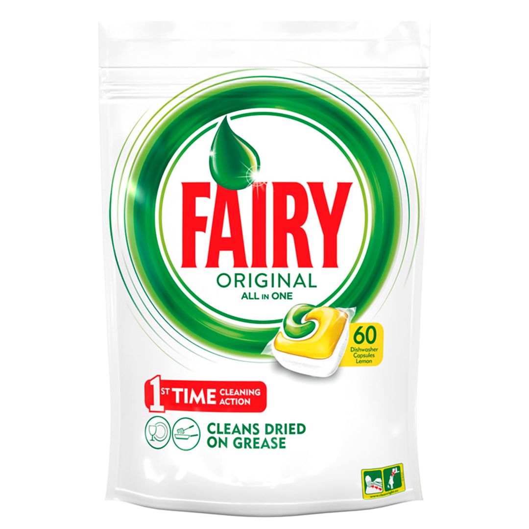 Капсулы для посудомоечной машины Fairy Original All in One "Лимон", 60 капсул / Средства для посудомоечных машин