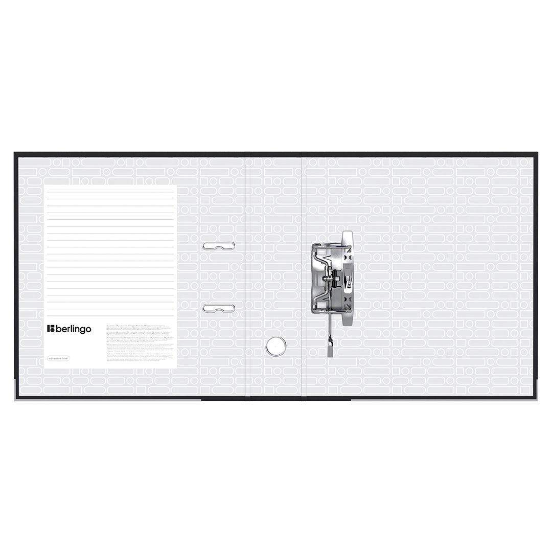 Папка-регистратор Berlingo "Hyper", А4, ширина корешка 80 мм, мрамор, черная / Папки регистраторы А4 с шириной корешка 50-80 мм №2