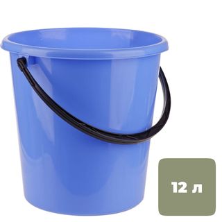 Ведро пластиковое OfficeClean, 12 литров, пищевой, голубое / Ведра