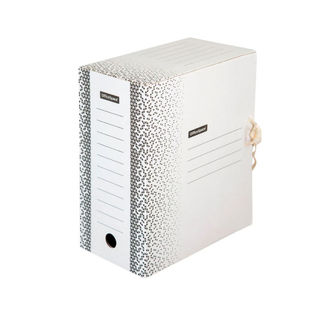 Папка архивная OfficeSpace "Standard", 150*260*320 мм, вместимость 1400 листов, с завязками, белая / Архивные короба и папки с завязками