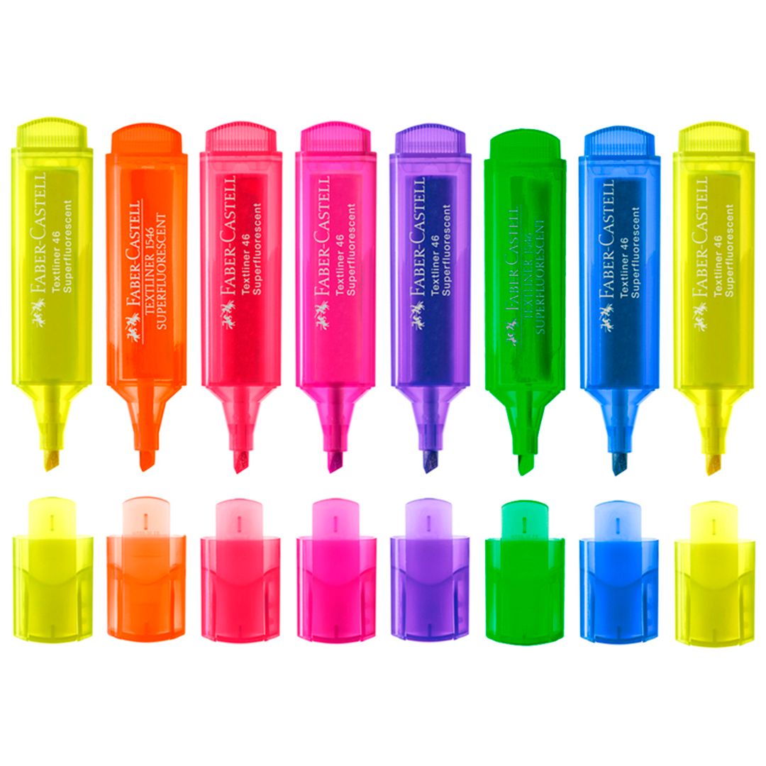 Набор текстмаркеров Faber-Castell "46 Superfluorescent", флуоресцентные, 1-5 мм, 8 цветов / Текстовыделители №2 oe.kz Набор текстмаркеров Faber-Castell "46 Superfluorescent", флуоресцентные, 1-5 мм, 8 цветов / Текстовыделители №2