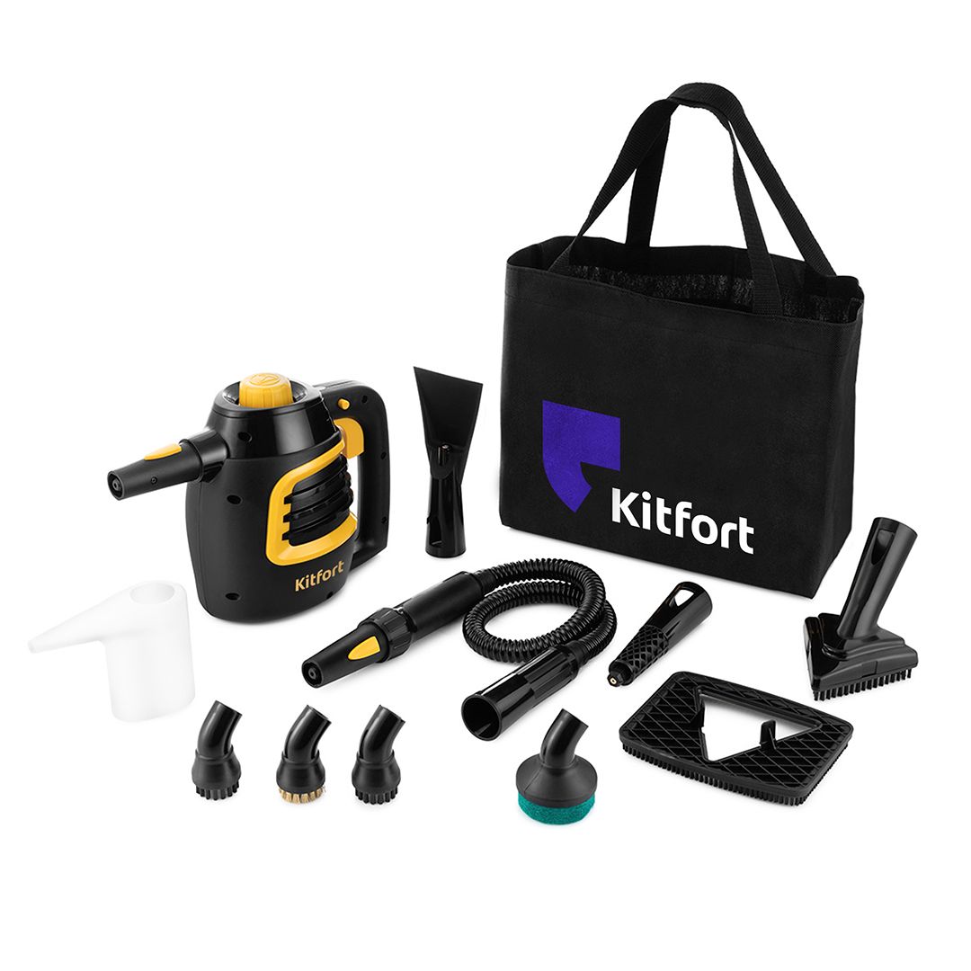 Пароочиститель Kitfort KT-930, 180 мл, 900 ВТ, черный/желтый / Оборудование для уборки №3