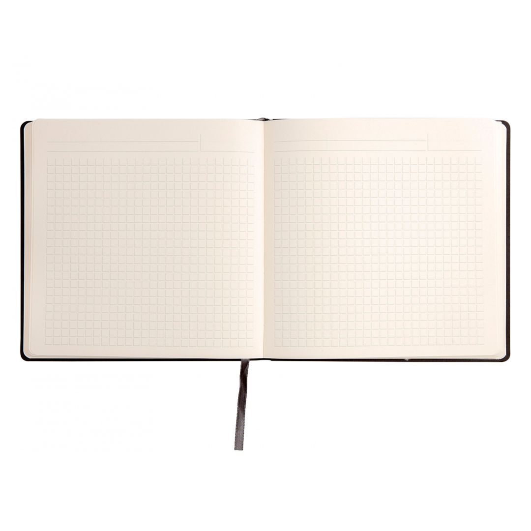 Записная книжка Square, 180*180 мм, 128 л, на резинке, в клетку, петля для ручки. твердая, синий