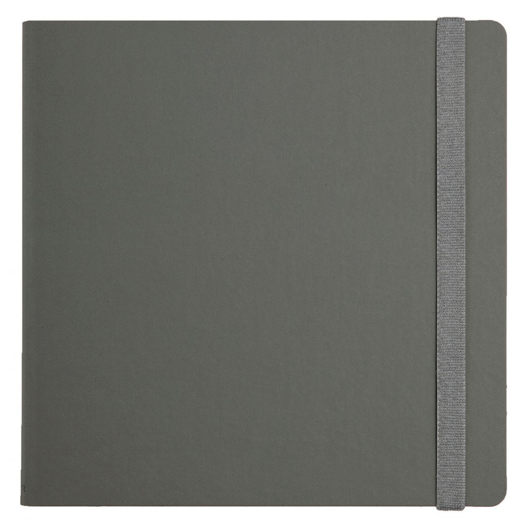 Записная книжка Square, 180*180 мм, 128 л, на резинке, в клетку, серый / Записные книжки