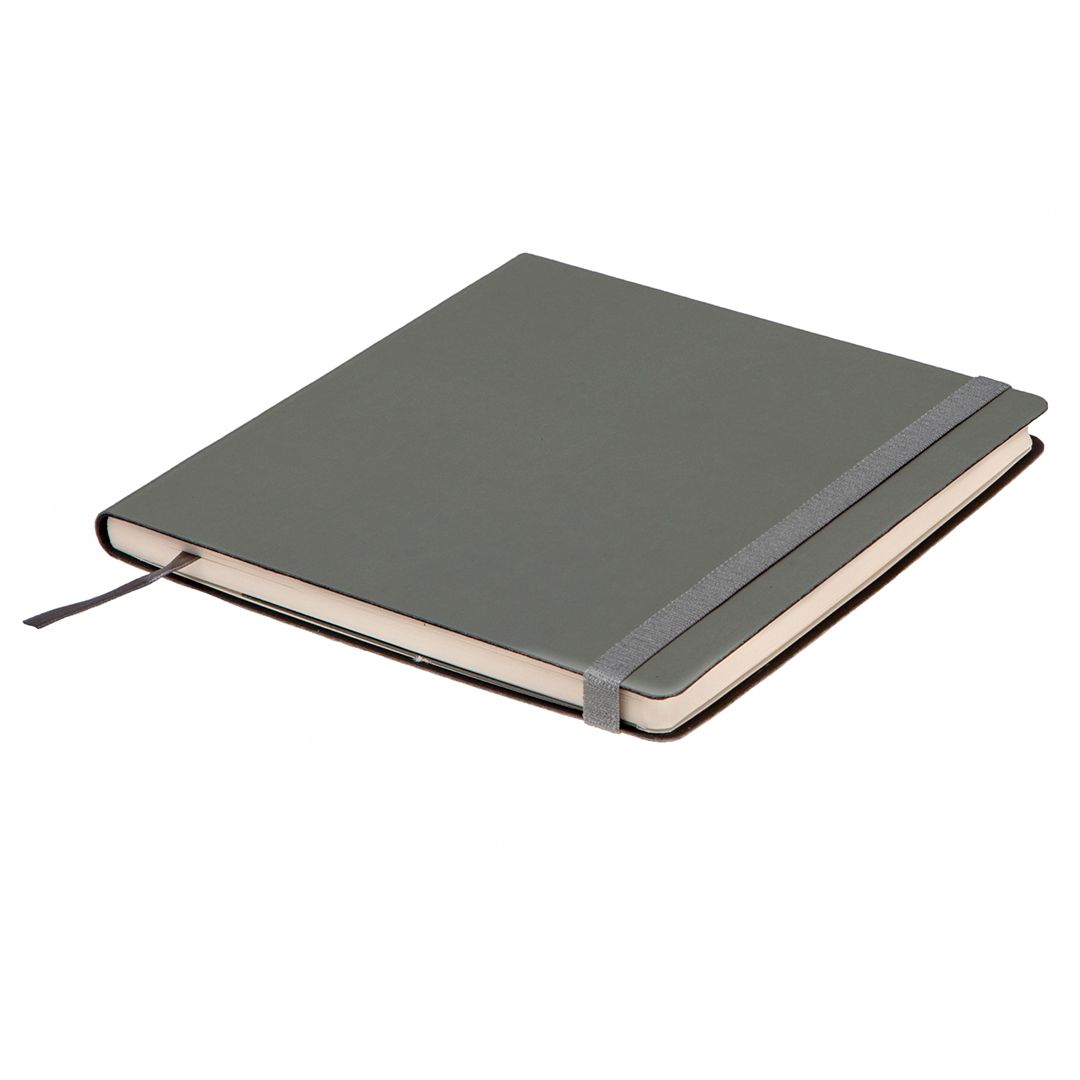 Записная книжка Square, 180*180 мм, 128 л, на резинке, в клетку, серый / Записные книжки №2