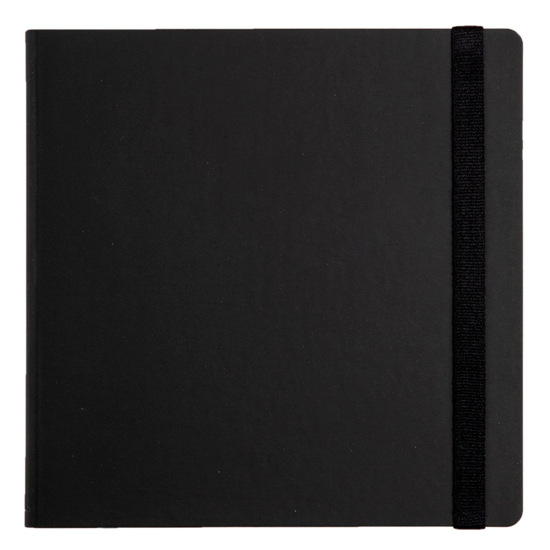 Записная книжка Square, 180*180 мм, 128 л, на резинке, в клетку, черный