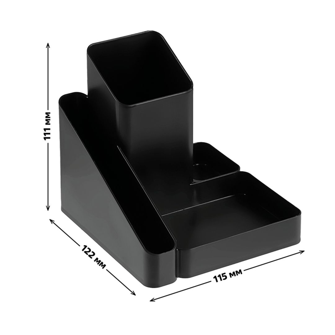 Настольная подставка Стамм "Имидж", 115*122*111 мм, черная