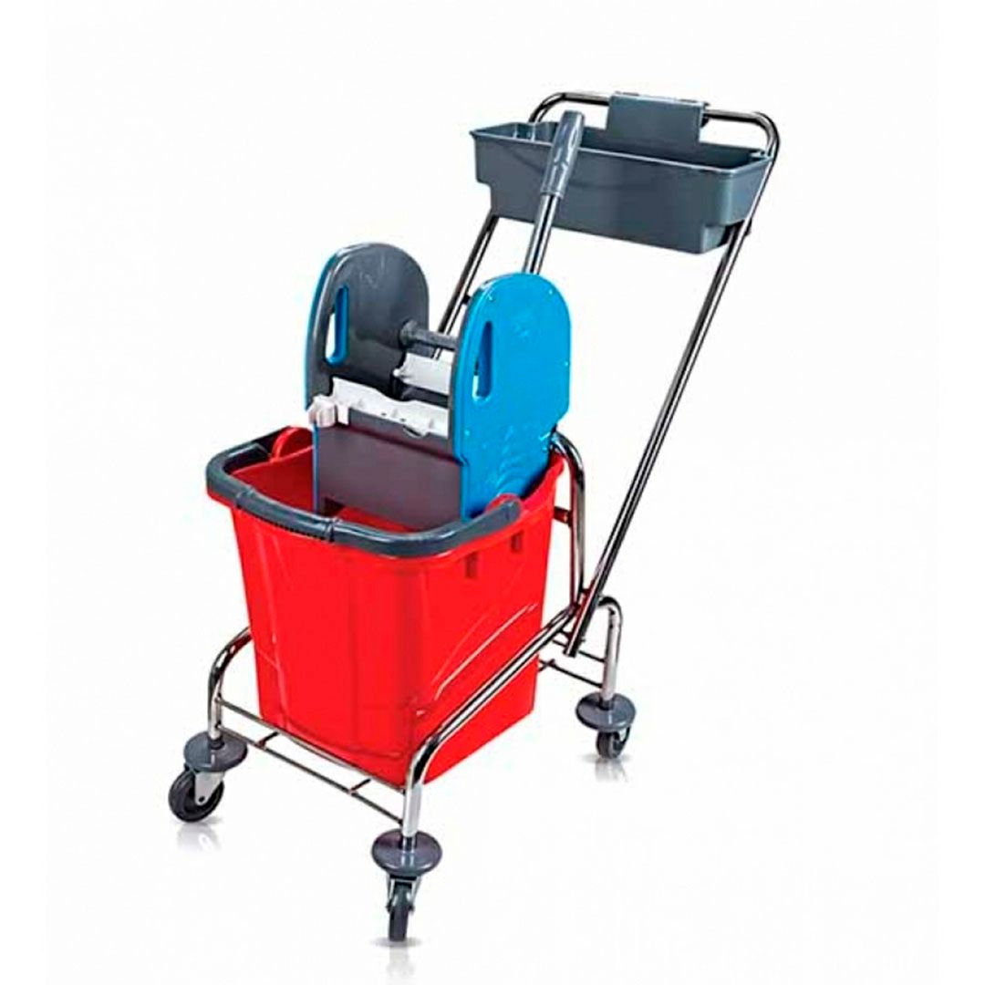 Тележка одноведерная Uctem, с пластиковым прессом / Ведра