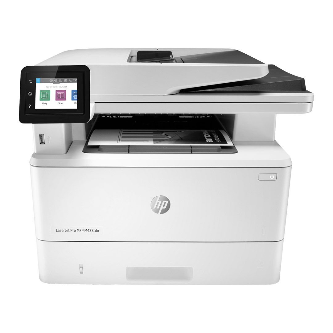МФУ лазерное HP LaserJet Pro M428fdn (принтер, сканер, копир, факс), A4, 38 стр/мин, USB, Ethernet / Лазерные монохромные