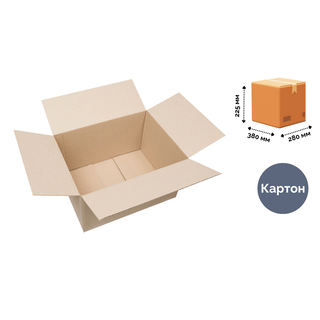 Короб из гофрокартона OfficeSpace, марка Т22, профиль B, размер (Д*Ш*В) 380*280*225 мм / Коробки картонные