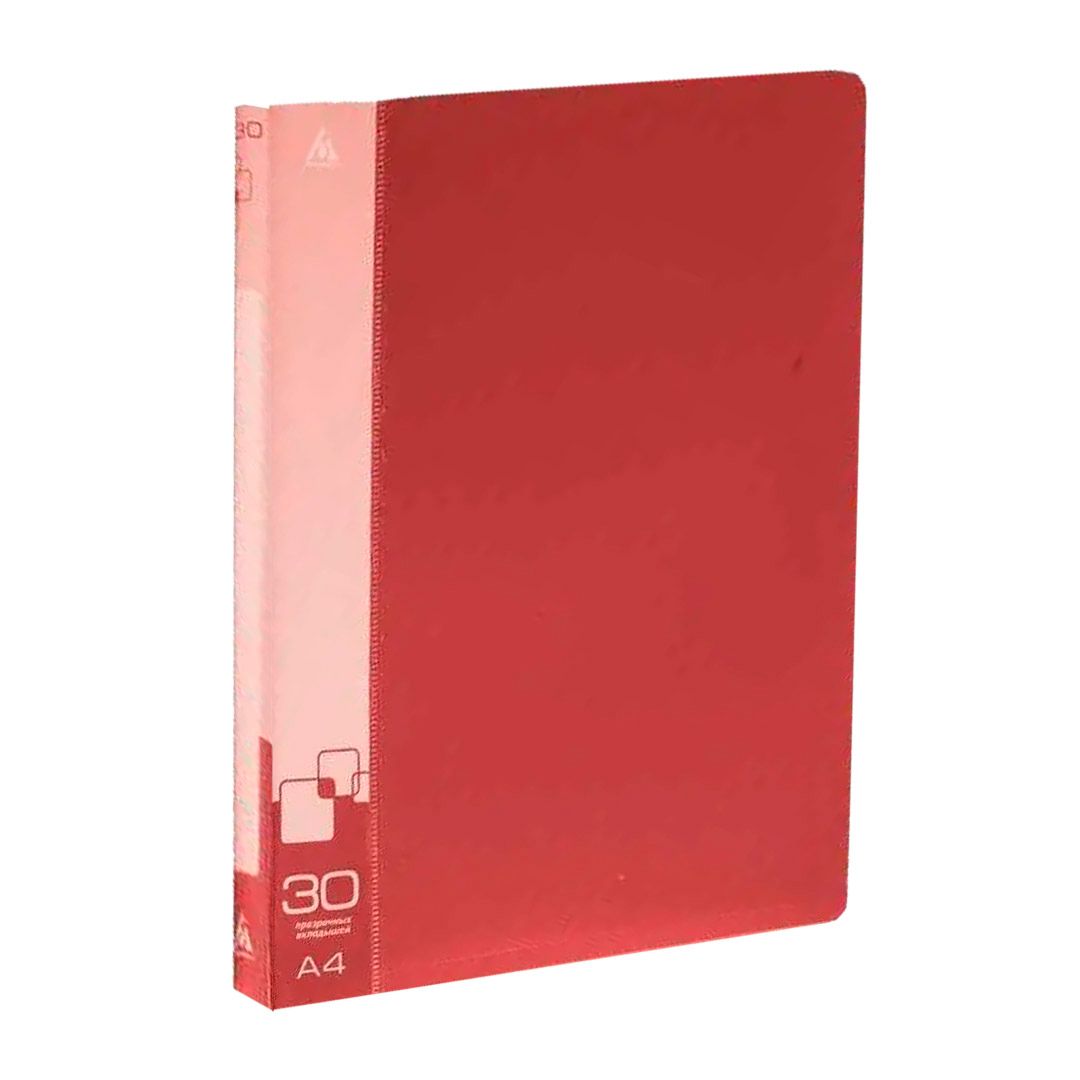 Папка файловая на 30 файлов Бюрократ, А4 формат, красная / Папки файловые