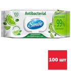 Салфетки влажные Smile Antibacterial с витаминами, 100 штук в упаковке