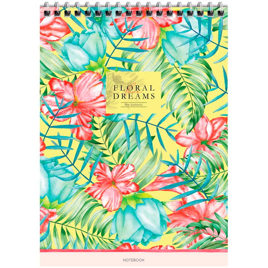 Блокнот ArtSpace "Цветы. Floral dreams" А5, 80 листов, на гребне, в клетку / Блокноты №4