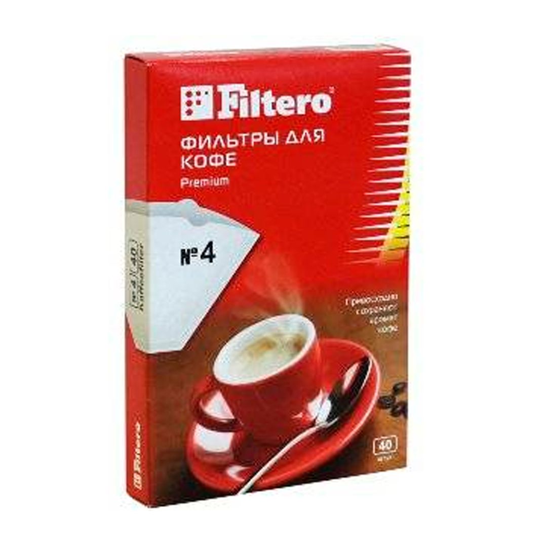 Фильтры для кофе Filtero Premium №4, 40 шт/упак, белые / Кофеварки	