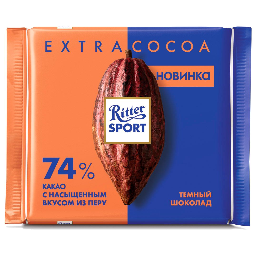 Шоколад темный Ritter SPORT "Какао 74%" 100 гр / Шоколад