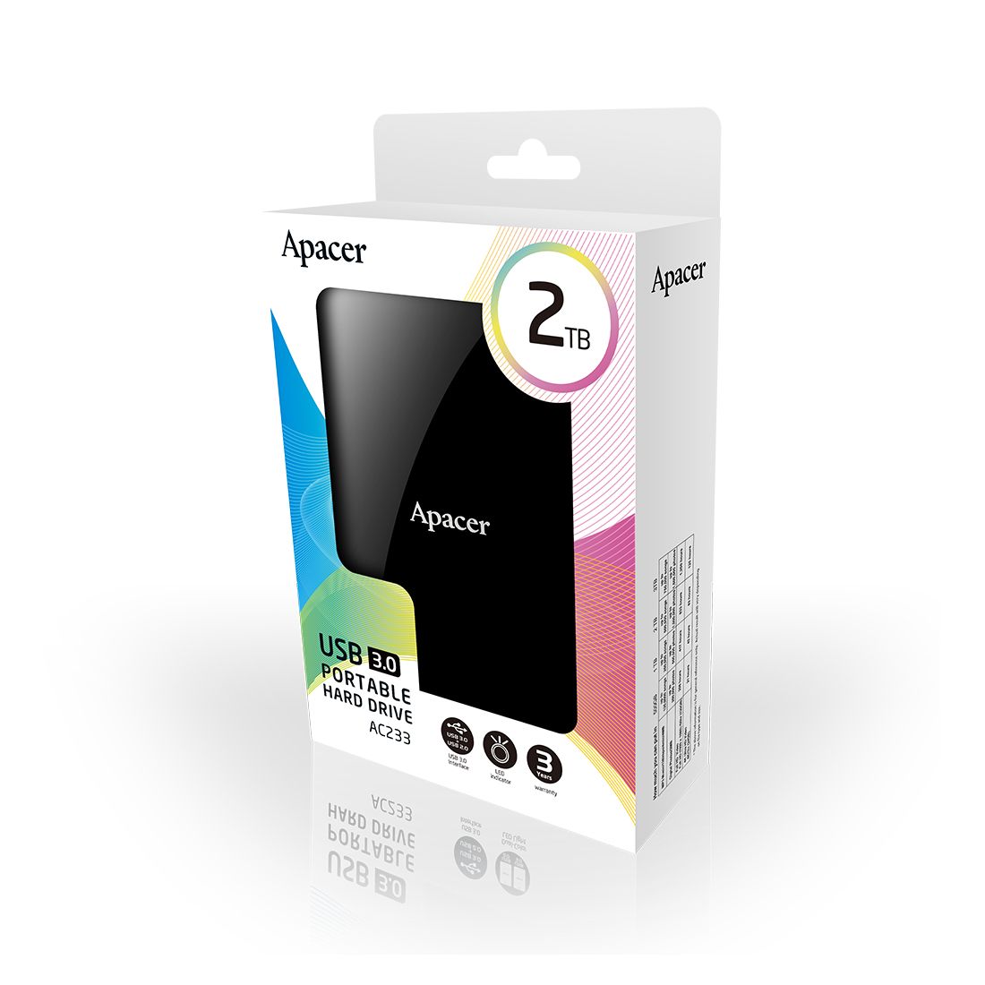 Жесткий диск 2 TB, Apacer AC233, 2,5", USB 3.2, черный / Внешние жесткие диски №3