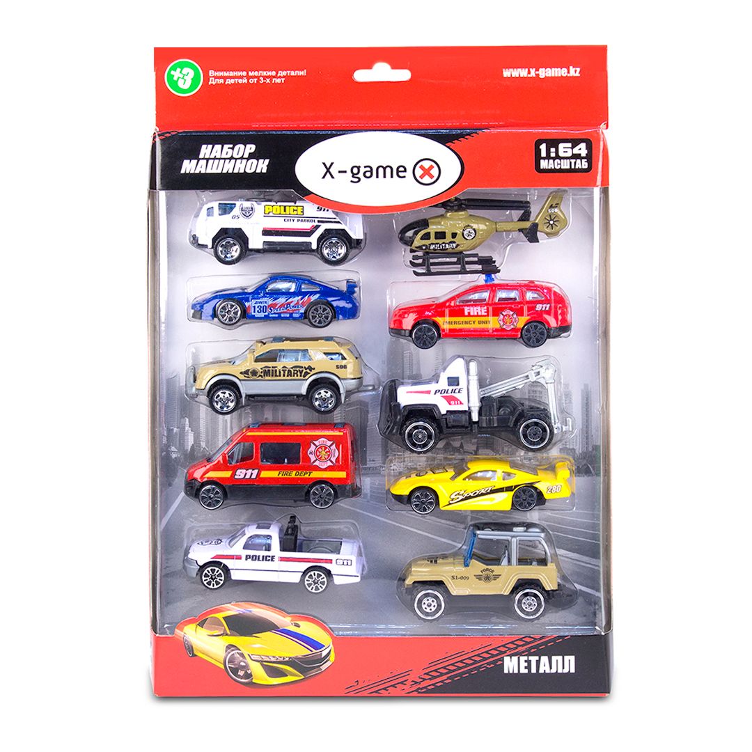 Набор металлических машинок X-Game "Город", XGCM10B, 1:64, 10 шт./упак. / Подарки и сувениры