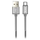 Кабель OLMIO HD, USB 2.0 - micro USB, 1,2 м, 2,1 A, серый