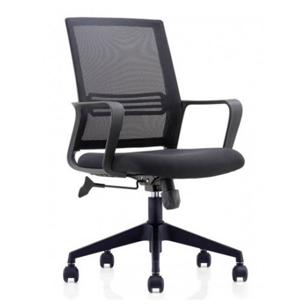 Кресло для персонала DX6339BG, сетчатый акрил, ткань, черное / Стулья