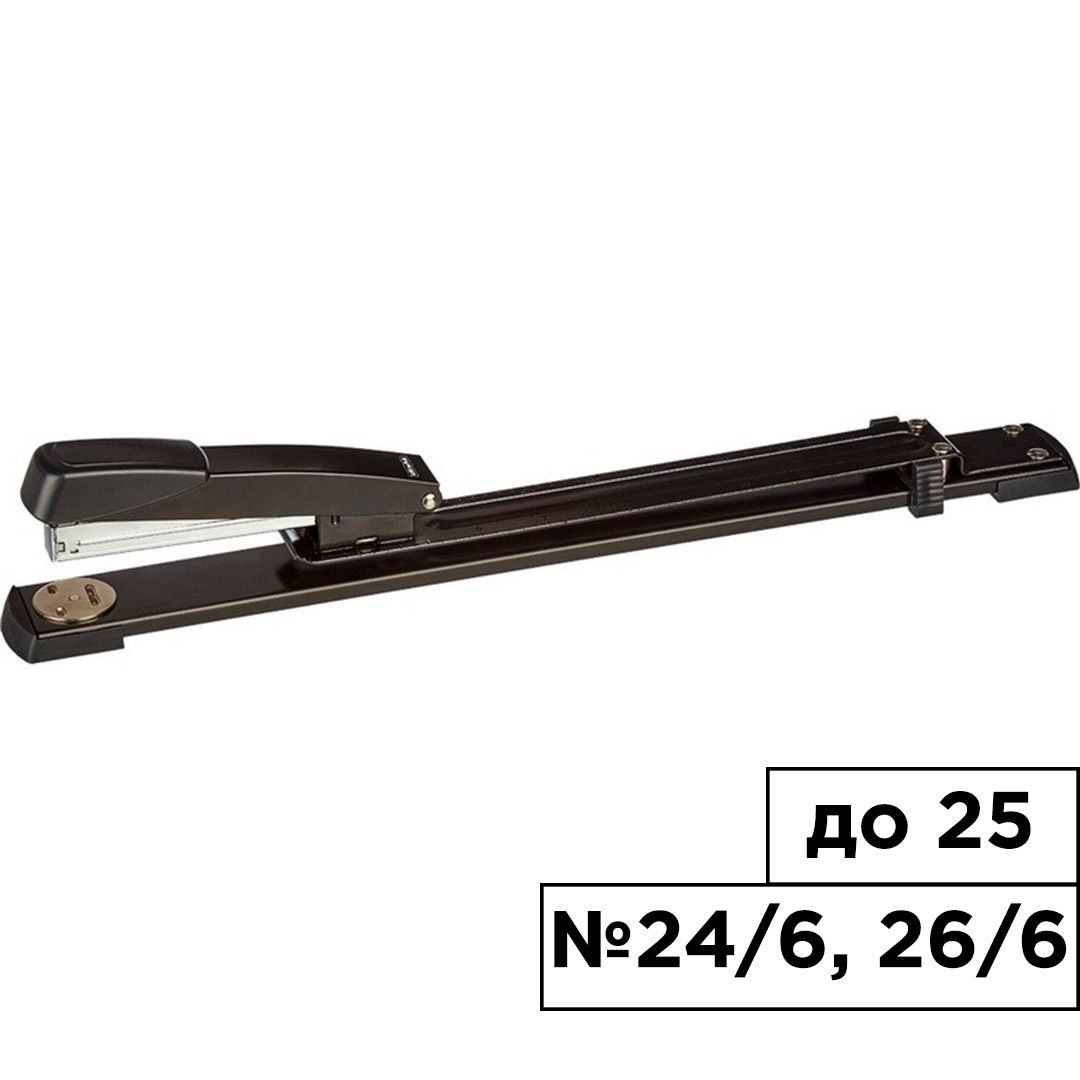 Степлер сшивает до 25 листов, Attache № 24/6, черный, металлический / Степлеры