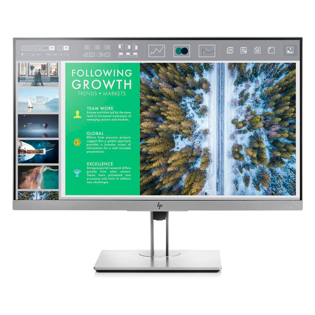 Монитор широкоформатный "HP" 1FH47AA E243, DisplayPort/HDMI/VGA, 23,8", 16:9, серебристый / Мониторы