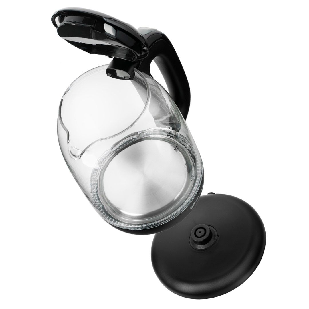 Электрический чайник Kitfort KT-625-5, 1,7 л, стекло, черно-серый / Чайники	 №2