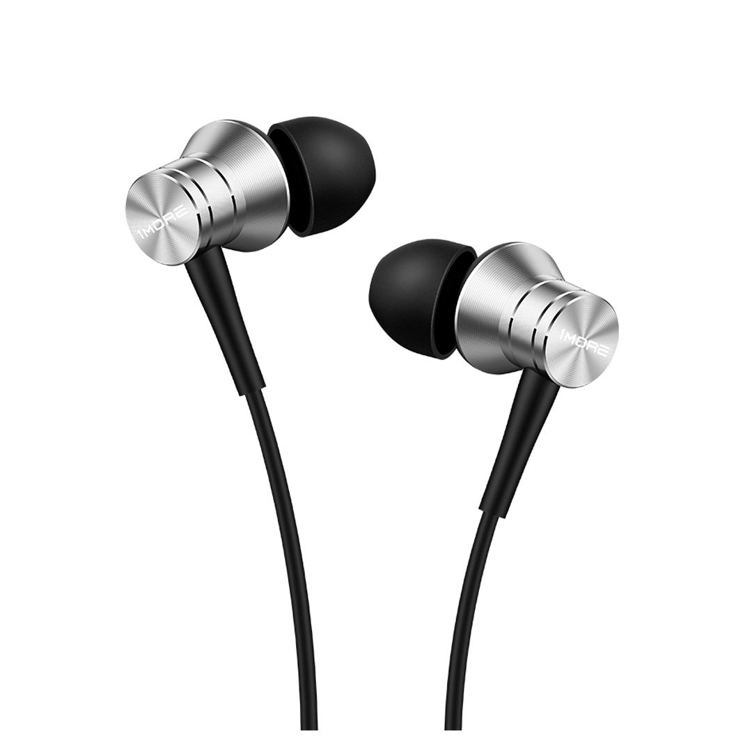 Наушники-вкладыши 1MORE "Piston Fit In-Ear E1009", диапазон частот 20-20000 Гц, серебристый / Наушники