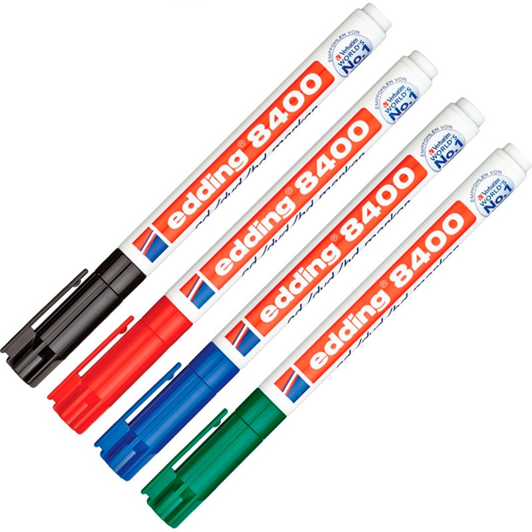 Маркер для CD/DVD Edding E-8400/4S, ширина линии 0,5-1 мм, ассорти, 4 шт/упак / Маркеры для CD/DVD №2 oe.kz Маркер для CD/DVD Edding E-8400/4S, ширина линии 0,5-1 мм, ассорти, 4 шт/упак / Маркеры для CD/DVD №2