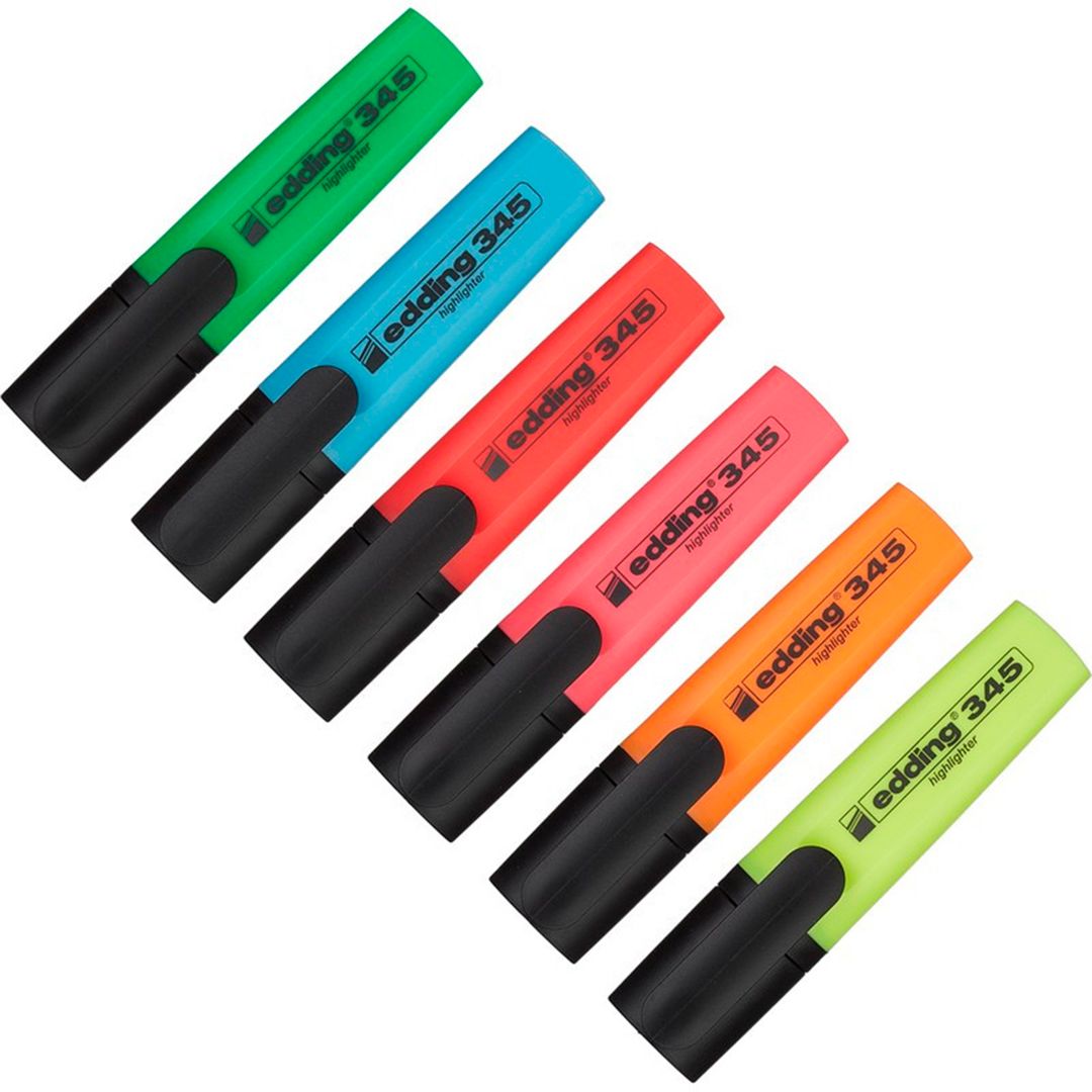 Набор текстмаркеров Edding E-345/4S, скошенный наконечник 1-5 мм, 6 цветов / Текстовыделители №2 oe.kz Набор текстмаркеров Edding E-345/4S, скошенный наконечник 1-5 мм, 6 цветов / Текстовыделители №2
