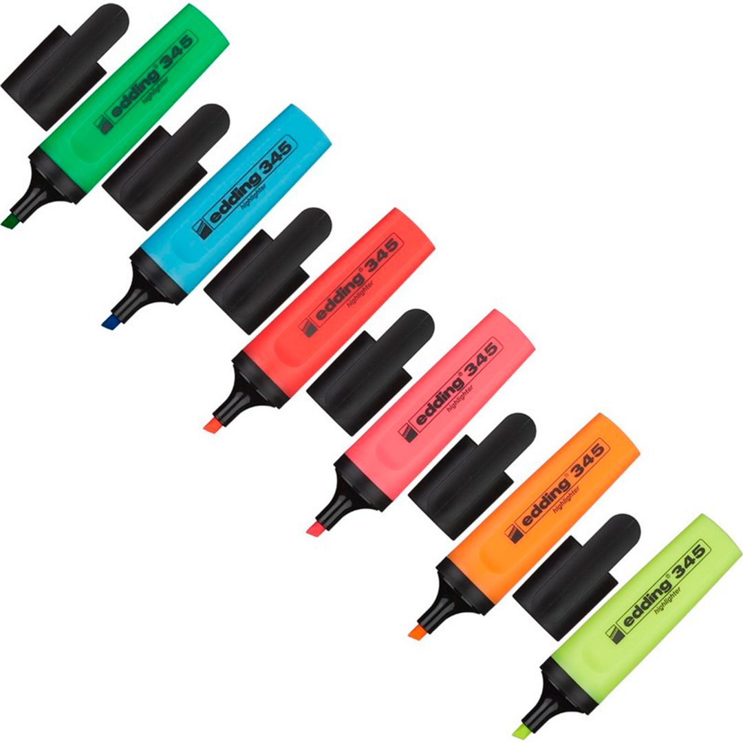 Набор текстмаркеров Edding E-345/4S, скошенный наконечник 1-5 мм, 6 цветов / Текстовыделители №3 oe.kz Набор текстмаркеров Edding E-345/4S, скошенный наконечник 1-5 мм, 6 цветов / Текстовыделители №3