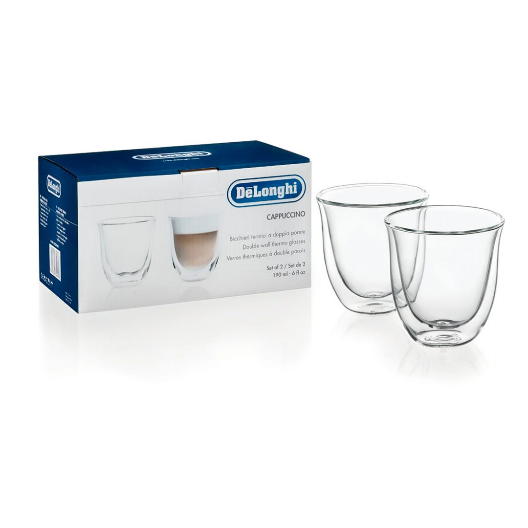 Набор стаканов для капучино DeLonghi, боросиликатное стекло, 190 мл, 2 шт/упак / Посуда столовая №2