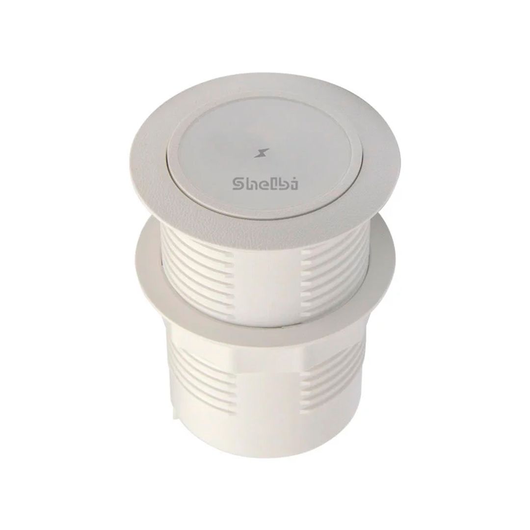 Беспроводная зарядка Shelbi S-WC-2S-W, USB, Type-C для установки в стол, белый / Сетевые фильтры №2