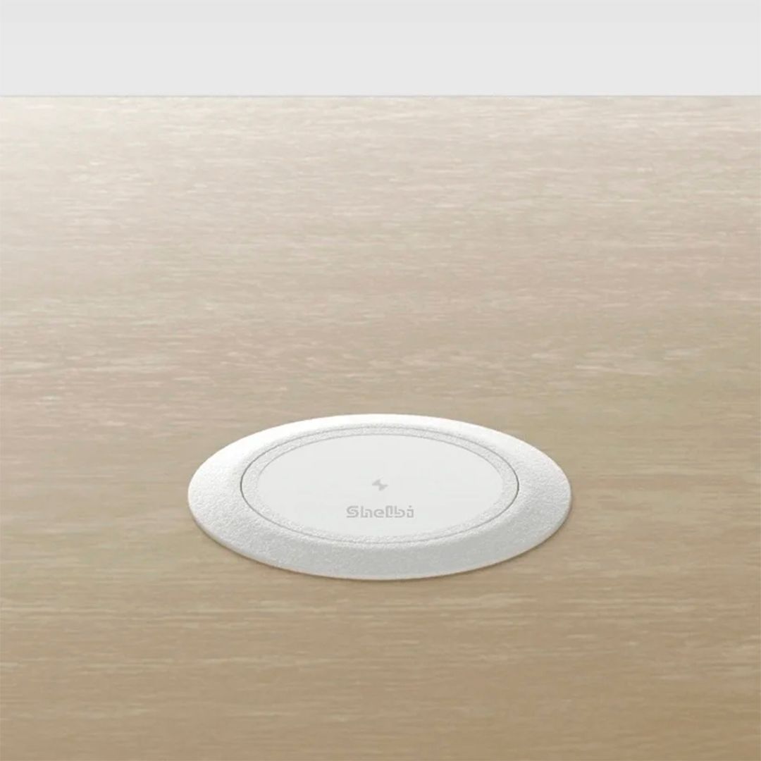 Беспроводная зарядка Shelbi S-WC-2S-W, USB, Type-C для установки в стол, белый / Сетевые фильтры №4