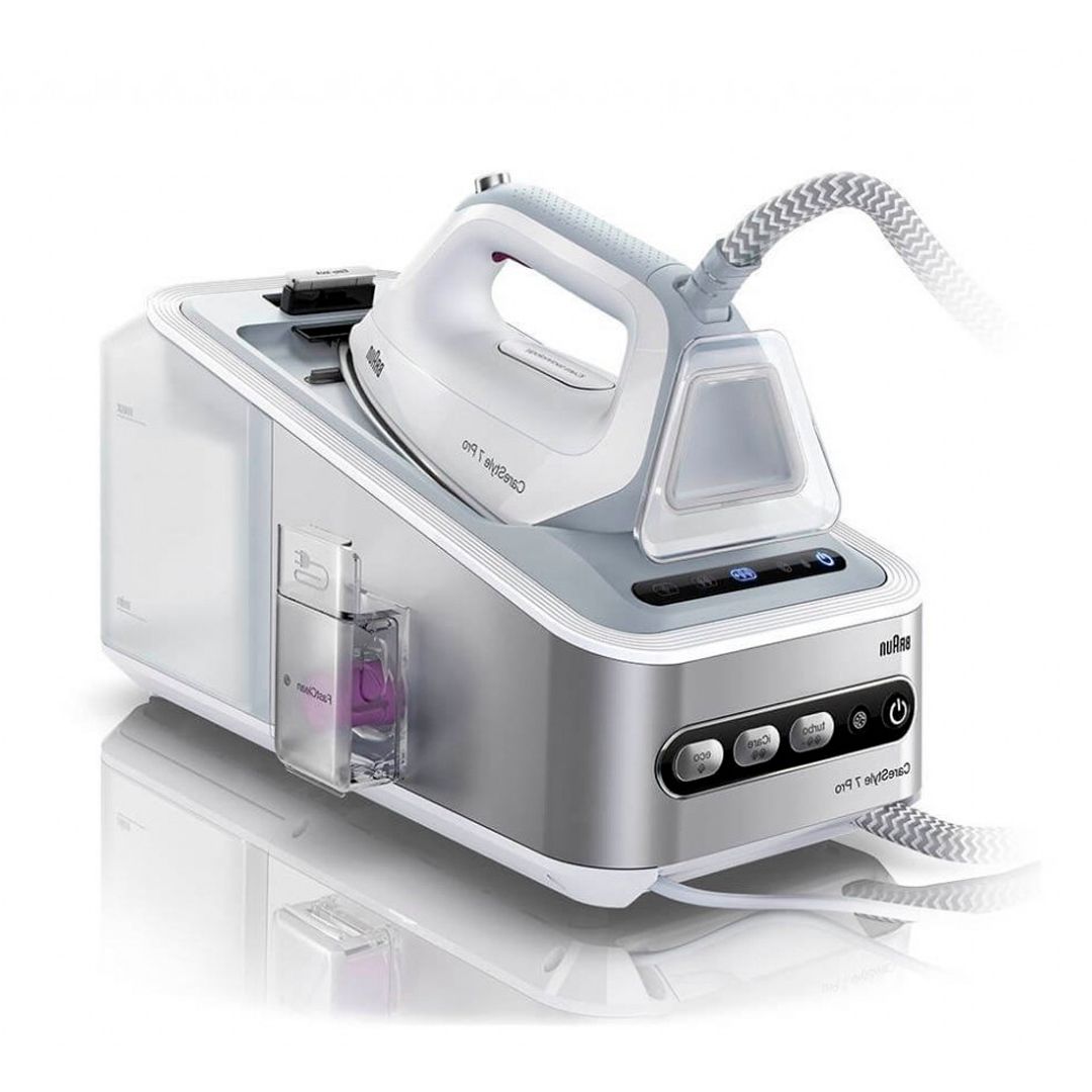 Гладильная система Braun IS7155WH, мощность 2400 Вт, резервуар 2 л, 3D Eloxal Plus подошва, белая / Уход за одеждой