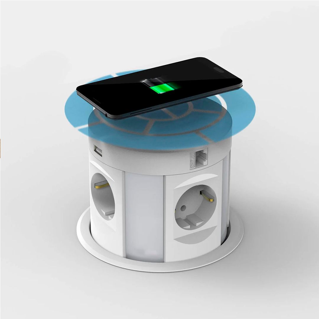 Выдвижной розеточный блок Shelbi STV-4S-2U-2RJ-W, 4 розетки, 2 USB, 2 RJ45, беспр. зарядка, белый / Сетевые фильтры №4 oe.kz Выдвижной розеточный блок Shelbi STV-4S-2U-2RJ-W, 4 розетки, 2 USB, 2 RJ45, беспр. зарядка, белый / Сетевые фильтры №4