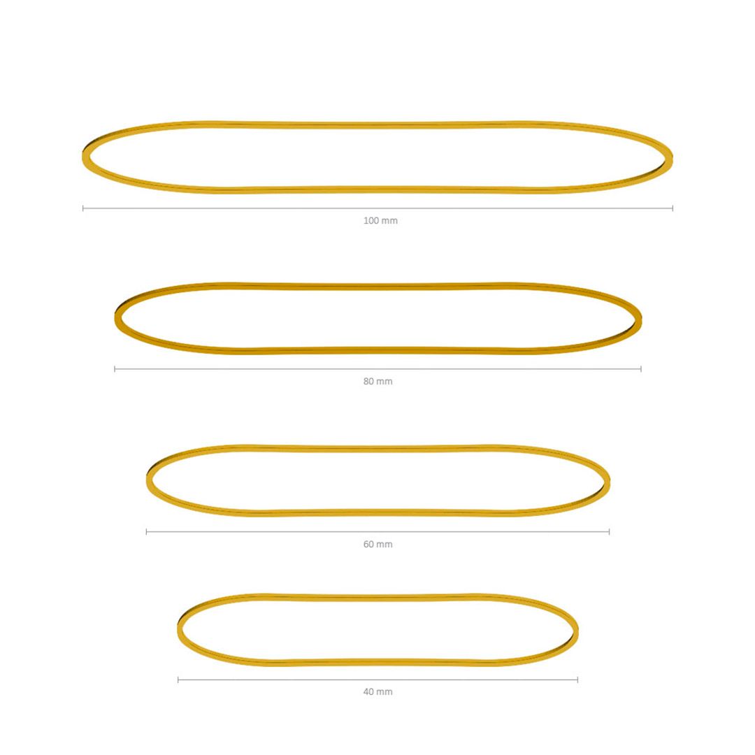 Резинки для денег Erich Krause, 60+80+100 мм, 1 кг., натуральный цвет, однотонный / Резинки для денег №2