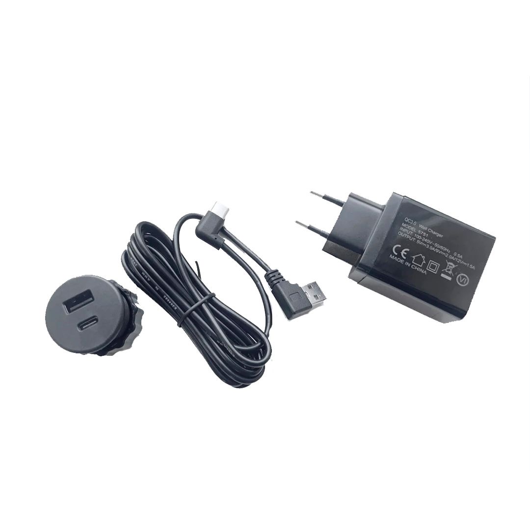 Кірістірілетін USB/C розетка Shelbi SRND-1U1C-B, 1 USB, 1 Type-C, сымы 1,5м, қара