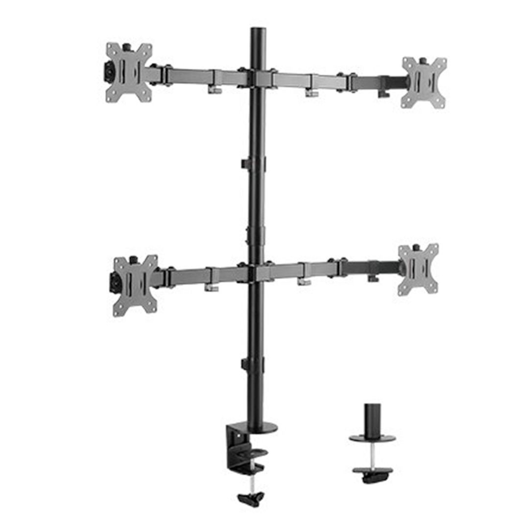 Крепление для 4-х мониторов настольный Brateck LDT12-C048N, диагональ экрана 13"-32" / Кронштейны