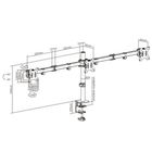 Крепление для 3-х мониторов настольный Brateck LDT12-C034N, диагональ экрана 13"-27"