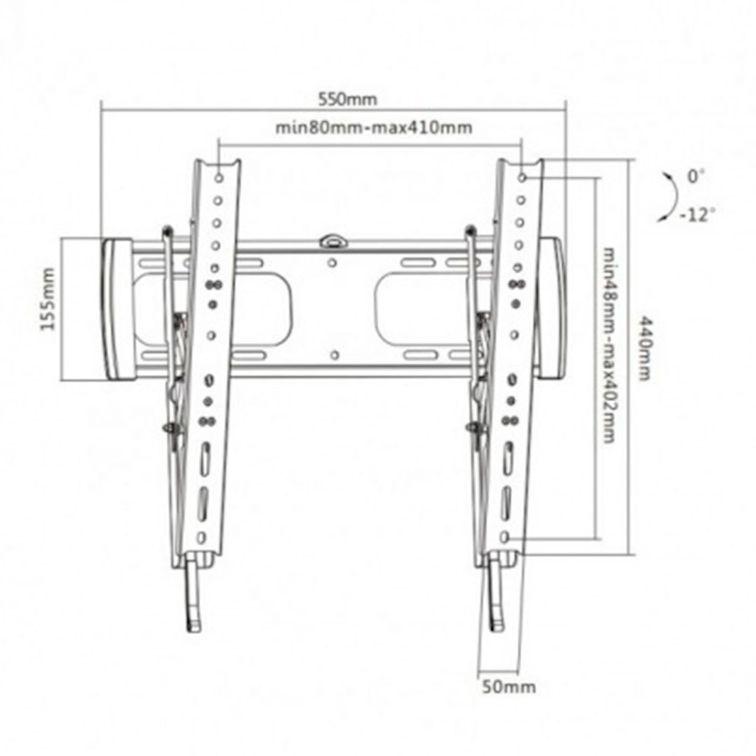 Крепление для ТВ и мониторов на стену Brateck LP27-44T, диагональ экрана 32"-55", черный / Кронштейны №2