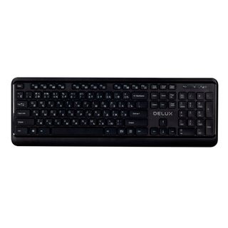Клавиатура беспроводная Delux DLK-1900OGB, ENG/RUS/KAZ, USB, черная / Клавиатуры беспроводные