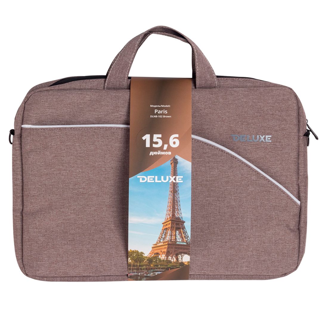 Сумка для ноутбука Deluxe Paris, для 15,6", коричневая / Сумки и рюкзаки деловые