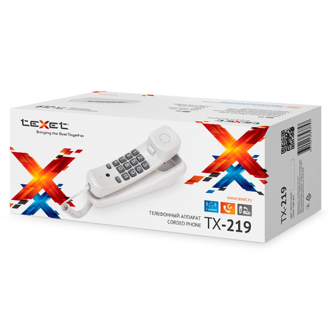 Телефон проводной Texet "TX-219", серый / null №4