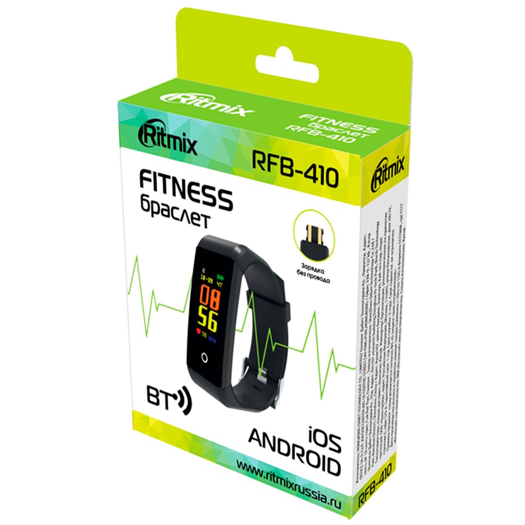 Фитнес трекер Ritmix RFB-410, черный / Фитнес-браслеты, смарт часы №3
