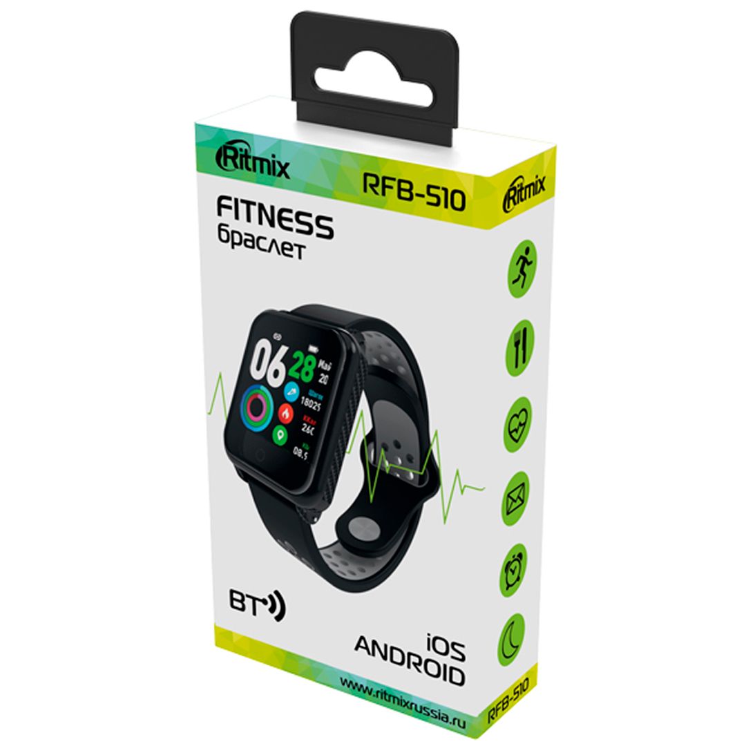 Фитнес трекер Ritmix RFB-510, черный / Фитнес браслеты, смарт часы №2