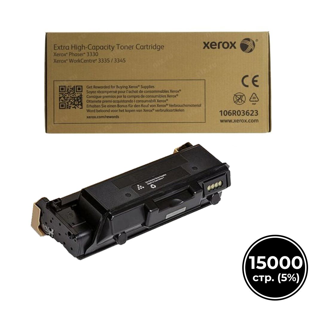 Xerox 106R03623 (жоғары сыйымд.) түпнұсқалық тонер-картриджі Phaser-3300/WC-3335/3345 үшін, қара / null