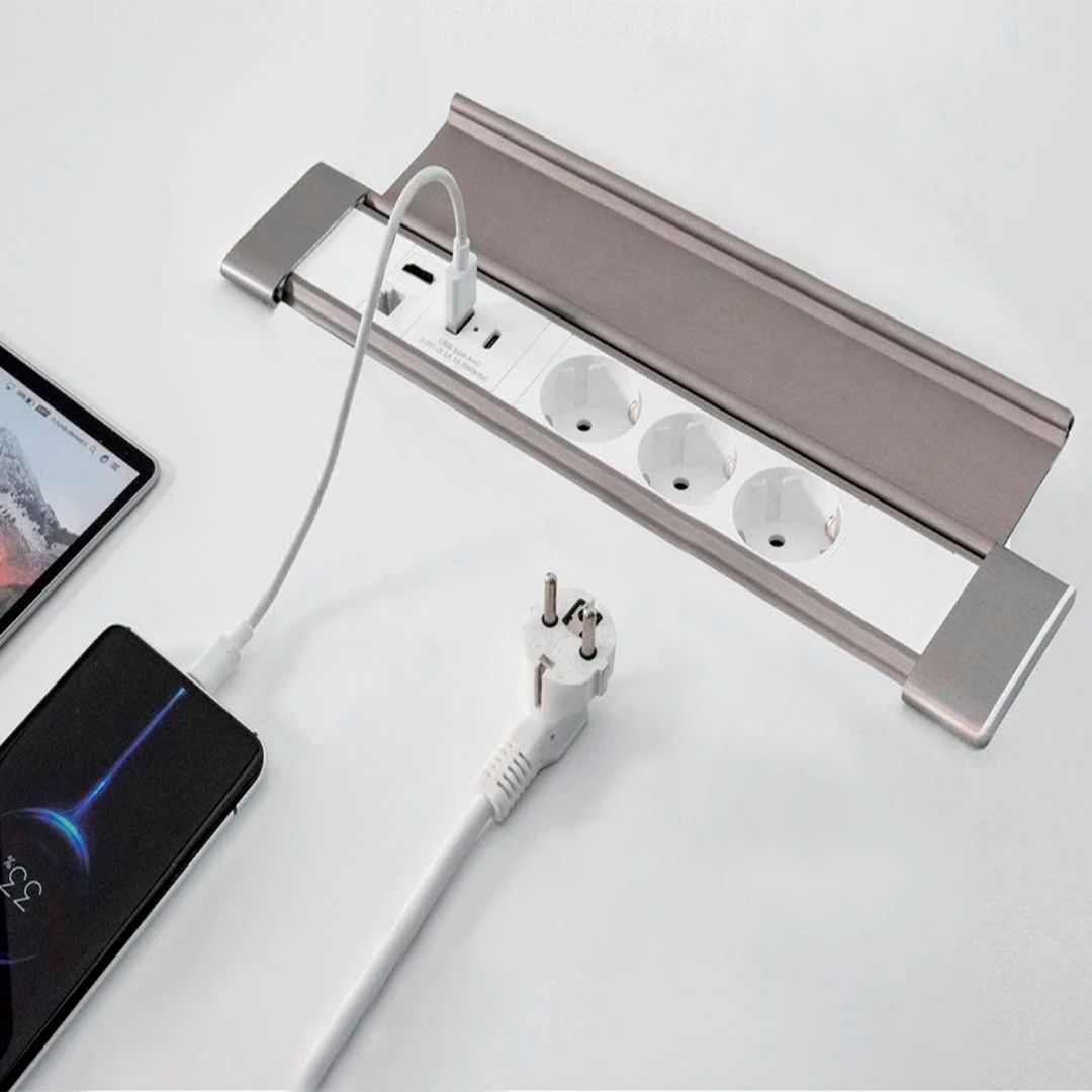 Қақпағы бар үстел блогы Shelbi SDO3-MULT10-B, 3 розетка 200B, 1 USB, 1 Type-C, RJ45, HDMI, қара / Желілік сүзгілер №4