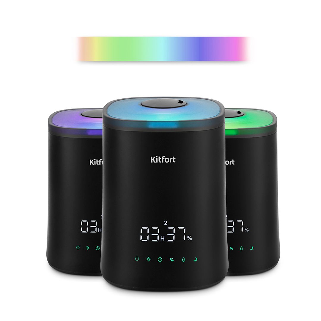 Увлажнитель воздуха Kitfort KT-2808, 4 л, мощность 37 Вт, площадь помещения 30 м², черный / Очистители и увлажнители воздуха №3